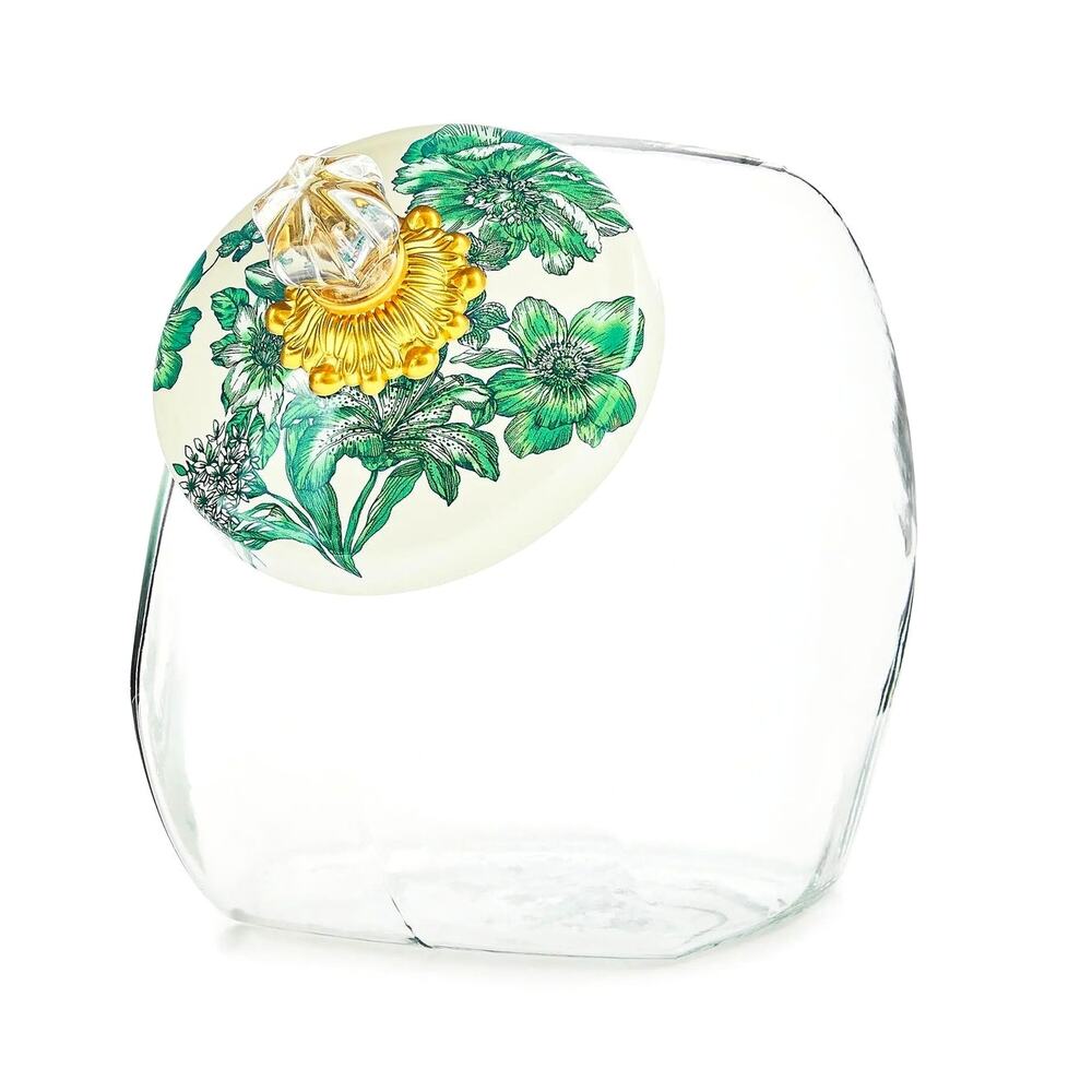 NEW Mackenzie-Childs Emerald English Garden Cookie Jar in Original Box